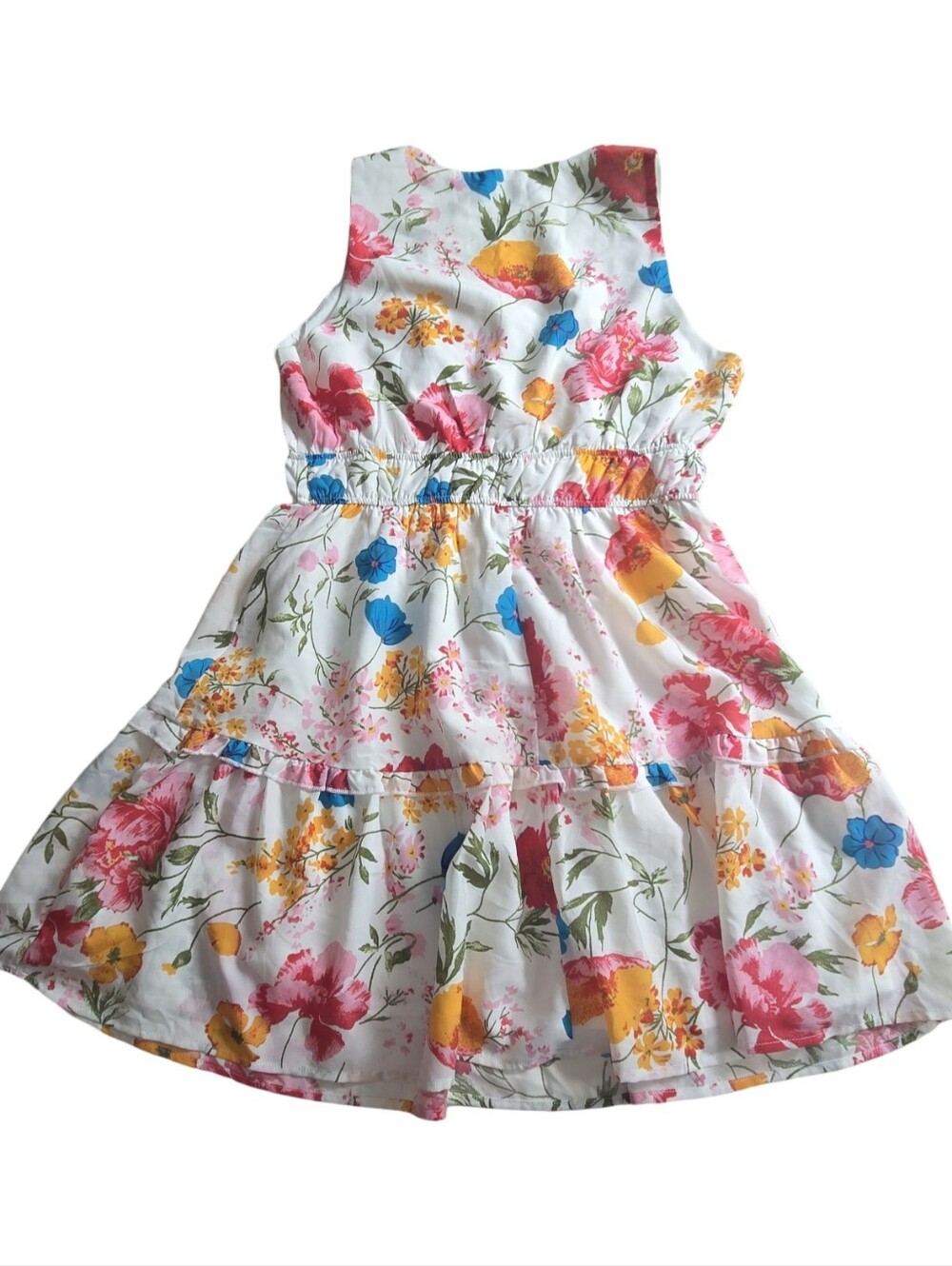 Cupshe Floral Tiered Ruffle Sleevess Dress Vneck Coastal Cowgirl Festival Size L - Picture 8 of 9